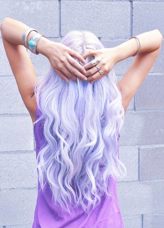 casual and soft wavy Lavender Hair