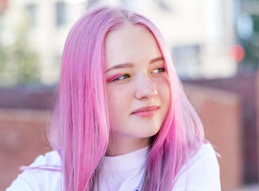 pastel magenta hair