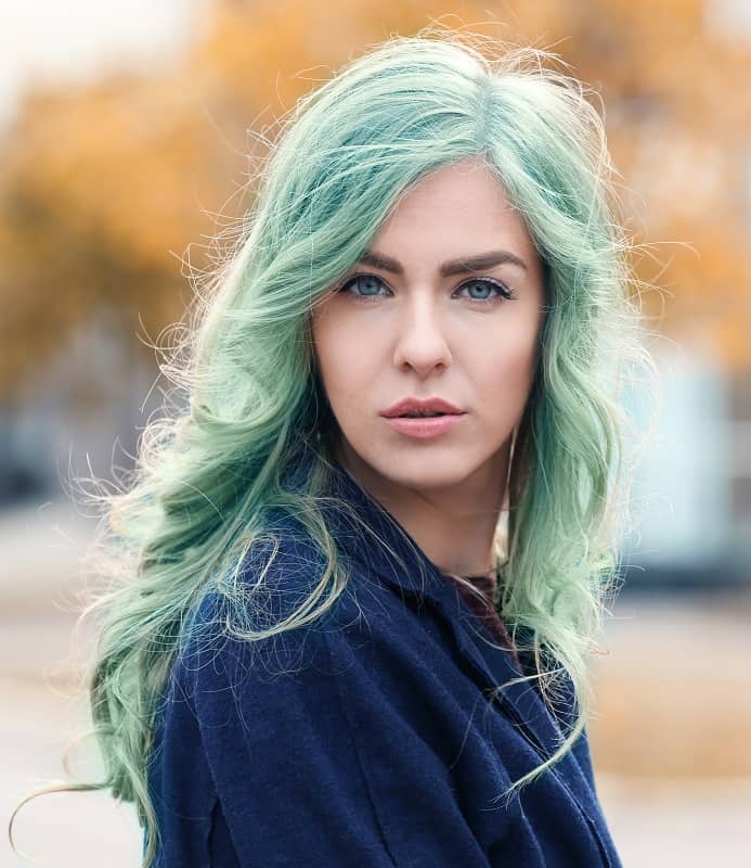 pastel mint green hair