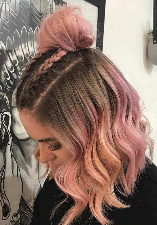 Strawberry Pink Pastel Ombre Hair
