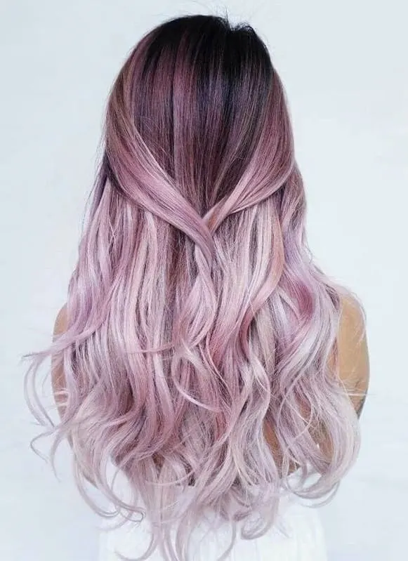 rose pink pastel ombre hair for women