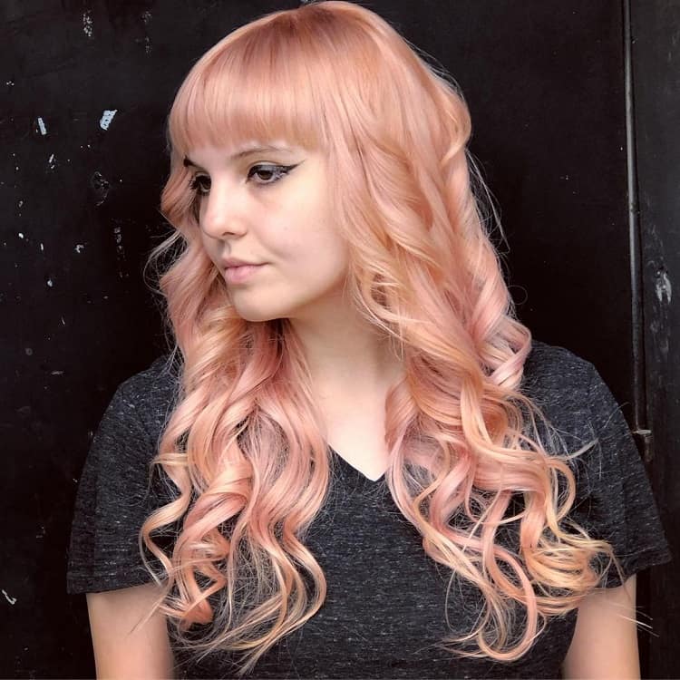 pastel peach hair