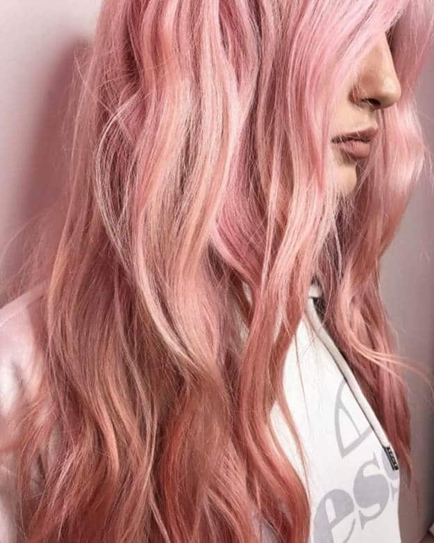 light pastel pink hair color for women