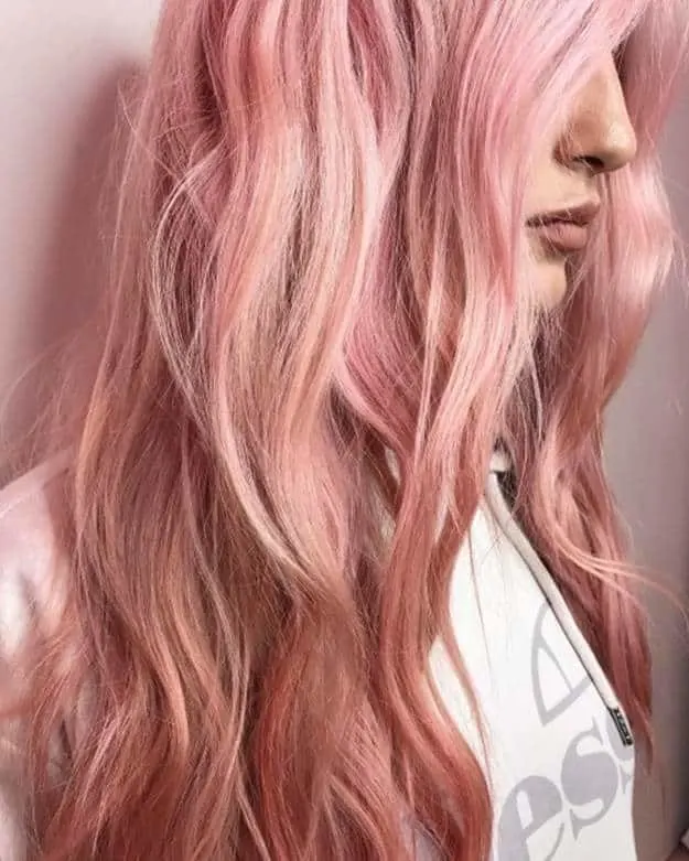 Light pastel pink hair color for women