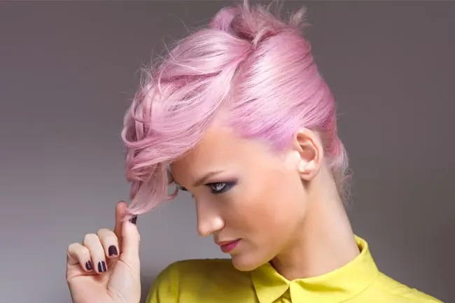 Pastel pink hair care
