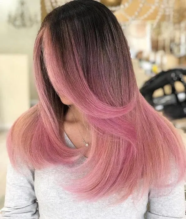 pink ombre hair dark to light