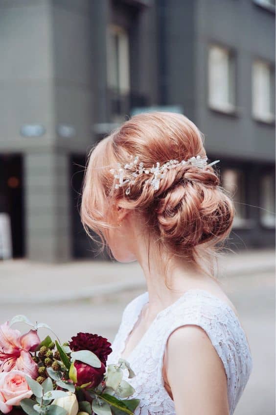 pastel pink hair ideas for weddings
