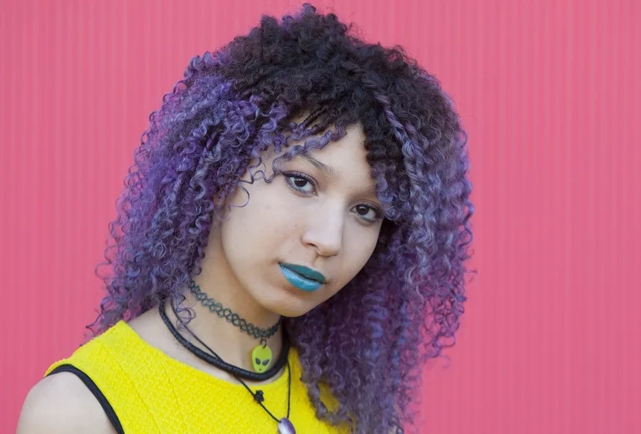 pastel purple hair for dark skin