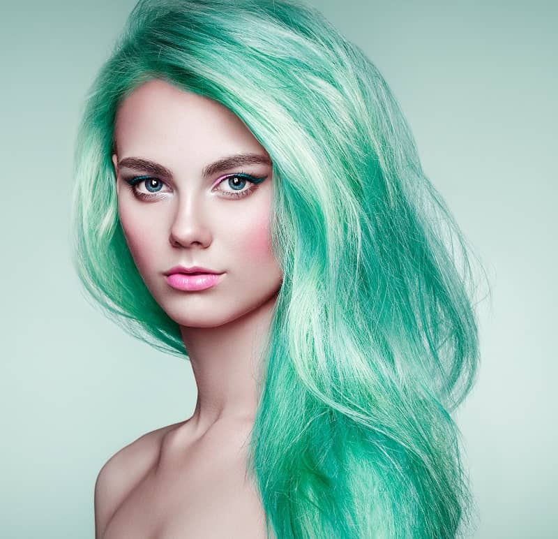 pastel turquoise hair