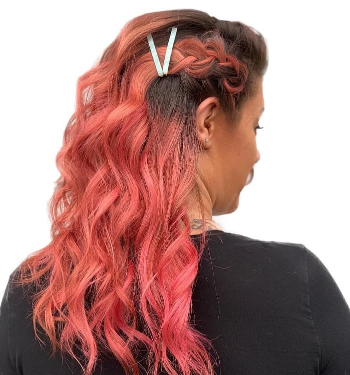 peach pink hair