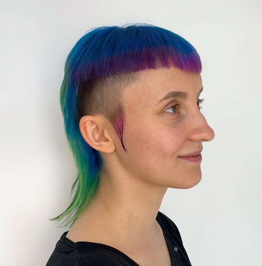 peacock hair color with undercut