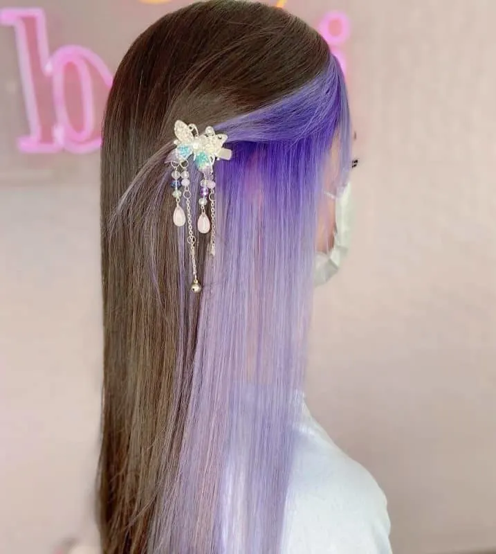 peekaboo lilac hair