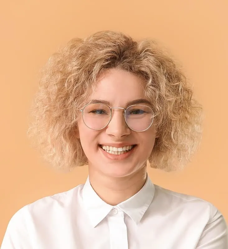 short blonde perm