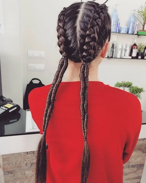 ladder pigtail braids