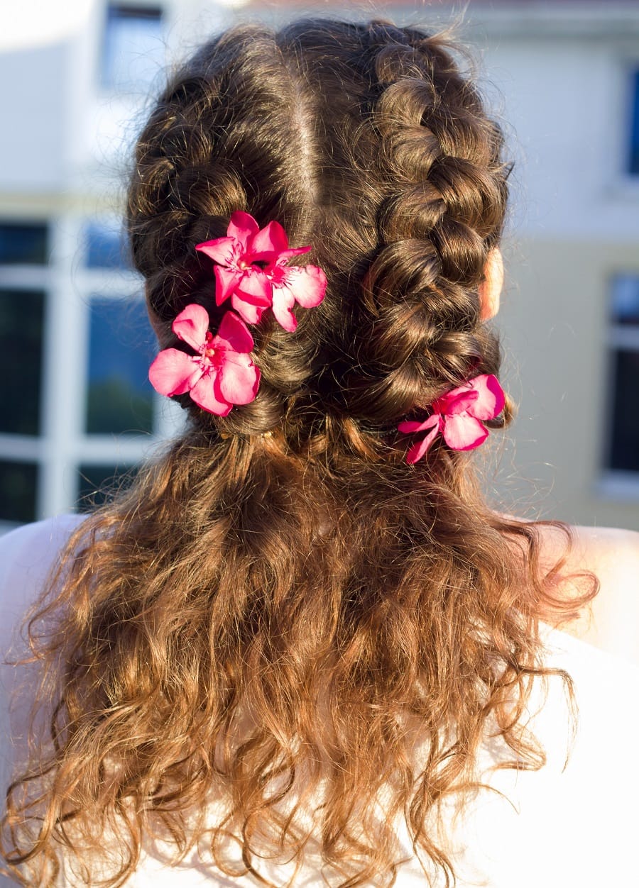 pigtails for curly frizzy hair