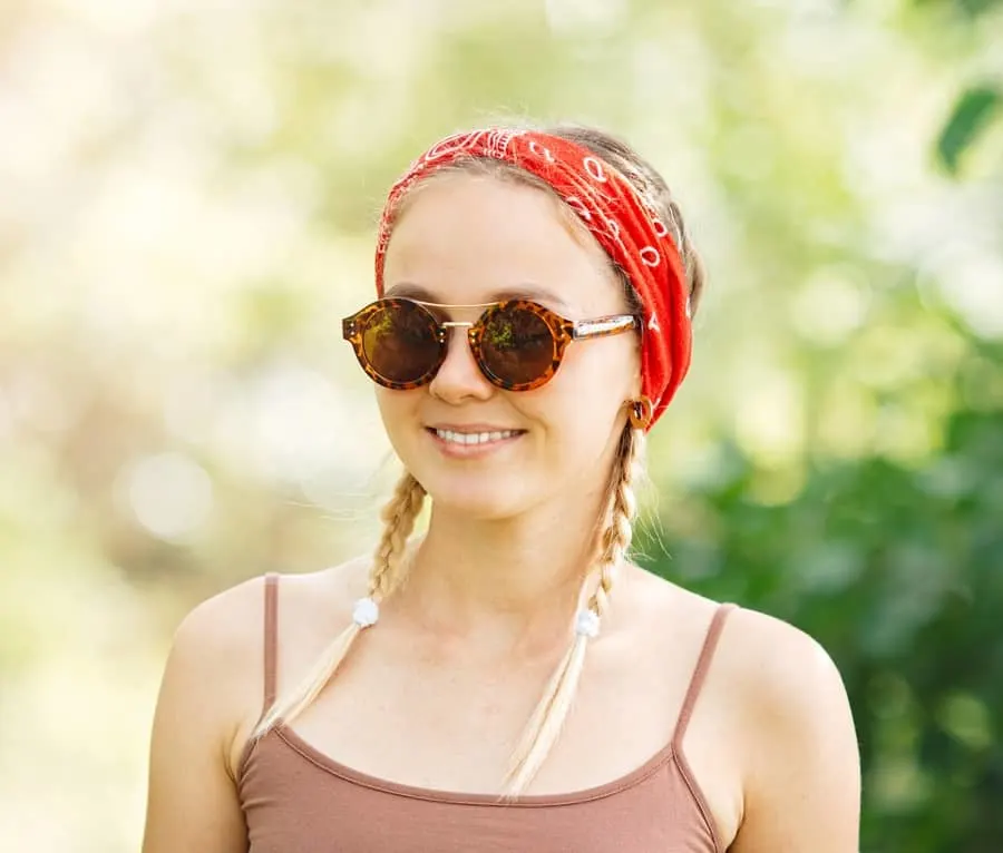 pigtails with bandana