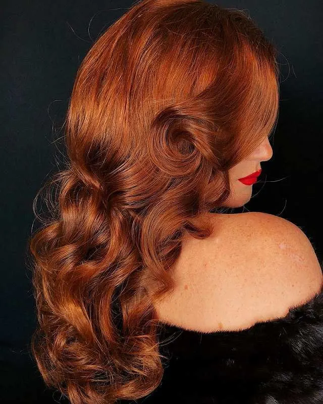 low pin curls on long hair