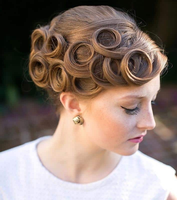 Side Crowned Pin Curls for Women