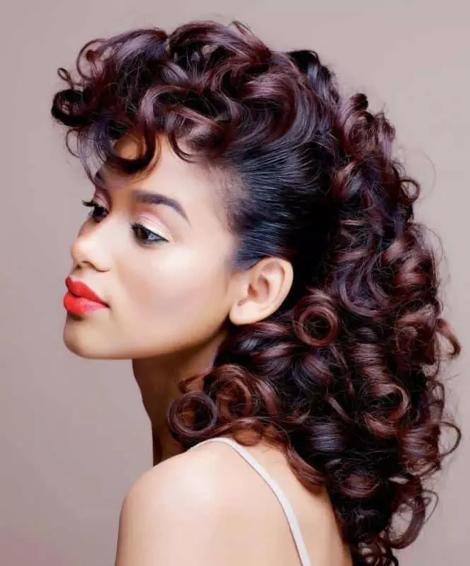 natural hairstyle with pin curls