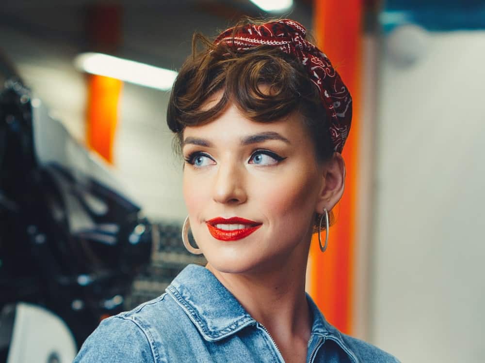 pin up hairstyle with bangs