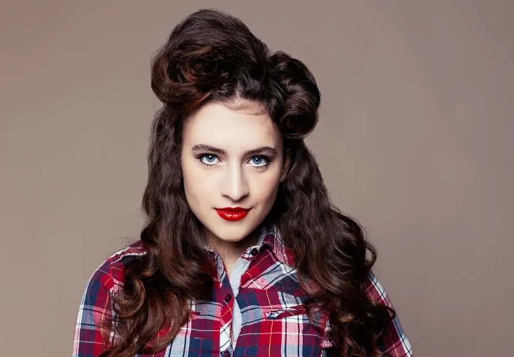 pin up style for thick hair