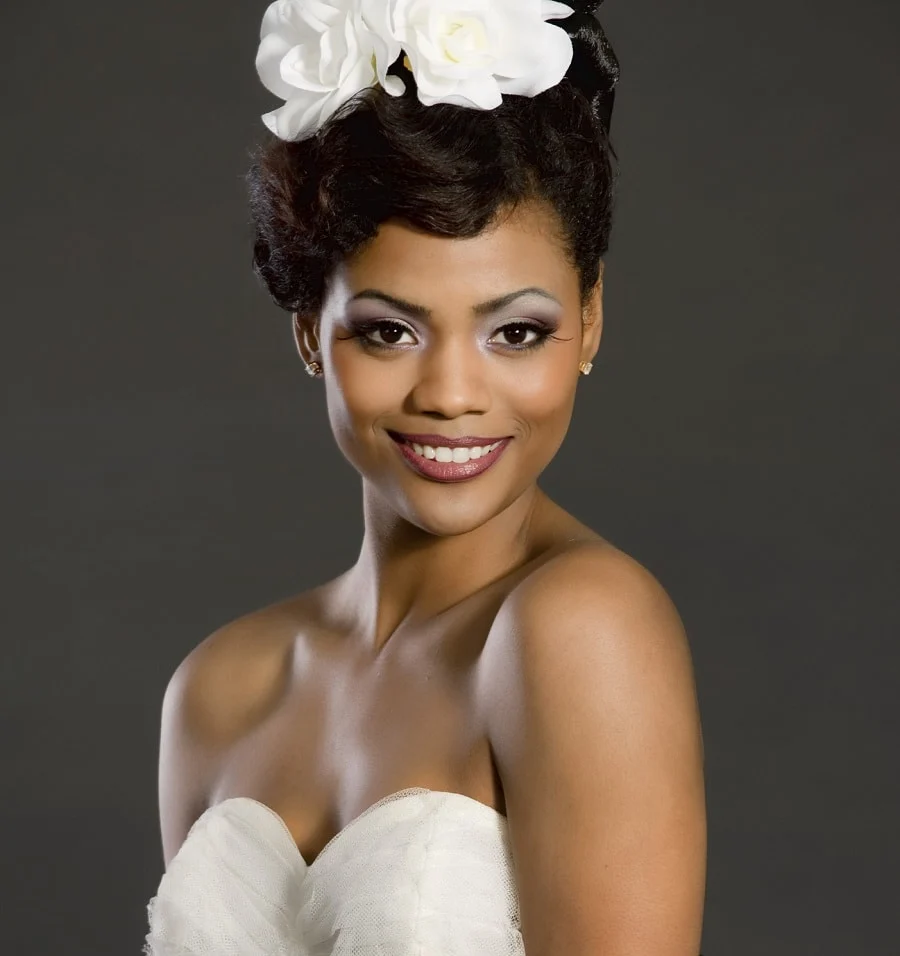 pin up wedding hairstyle for black women