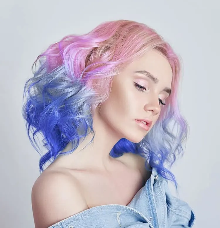 pink and blue hair