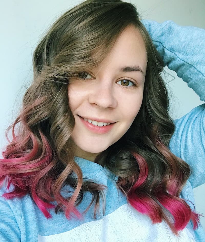 pink and brown hair