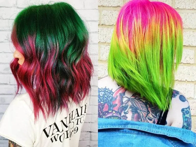 Pink And Green Hair