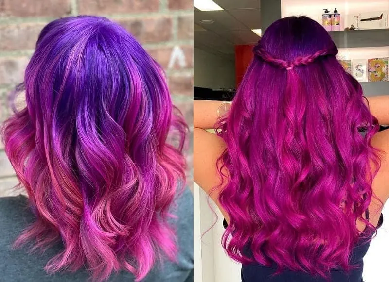PinPink And Purple Ombre Hair