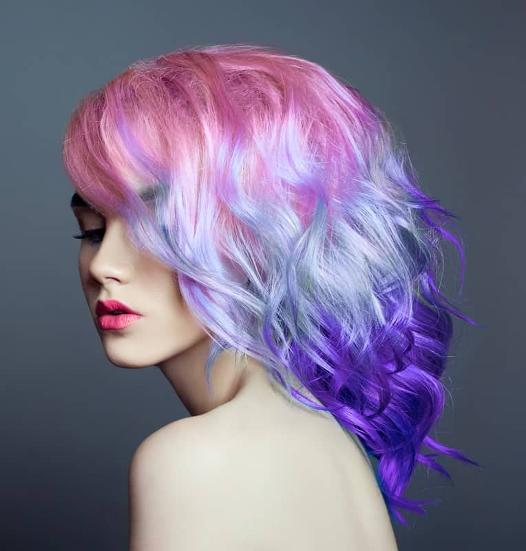 pink blue and purple hair