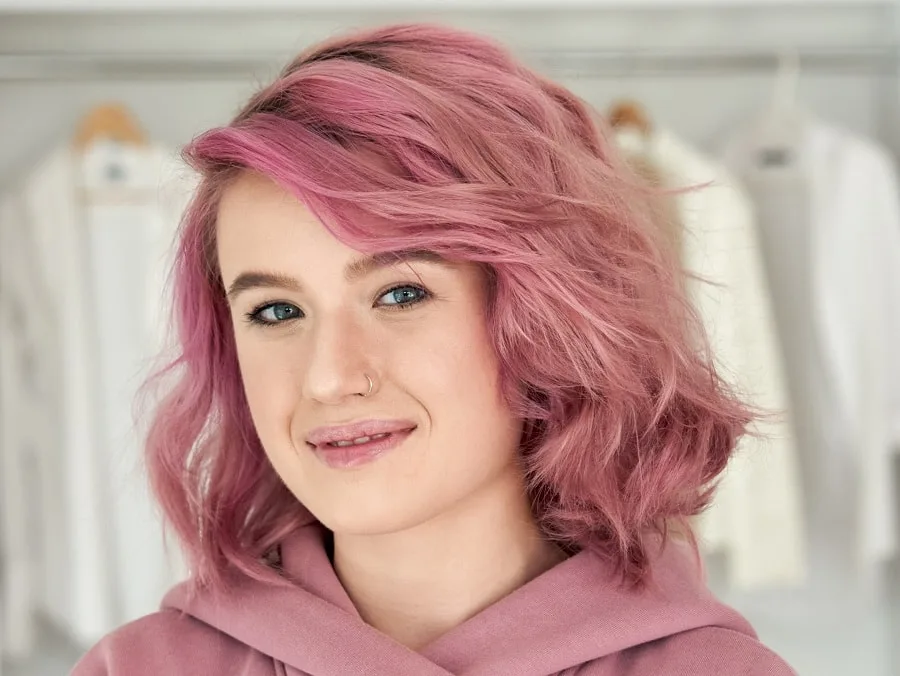 pink bob for square face