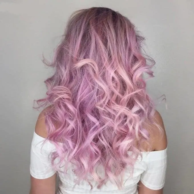 Long Pink Hair with Loose Curls