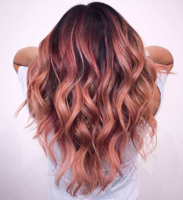 peach pink curly hair for women
