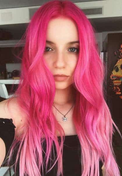 Bright pink hair