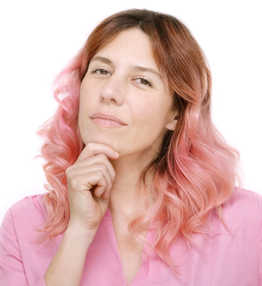 pink hair color for 40 year old woman