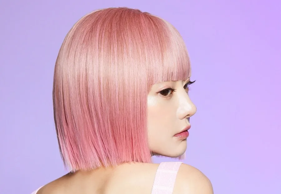 pink hair color for Asian women