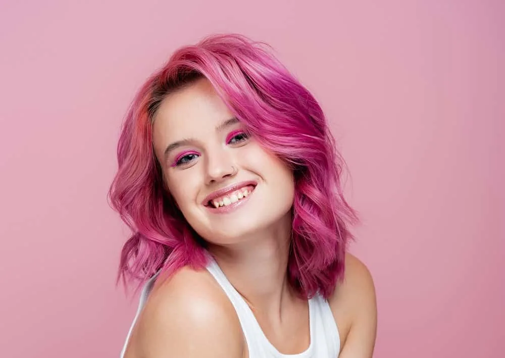 pink hair color for brown eyes