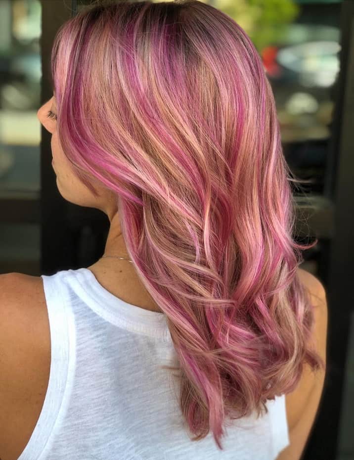 pink hair highlights