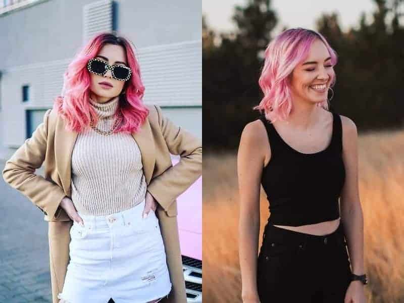 Pink Hair with Dark Roots