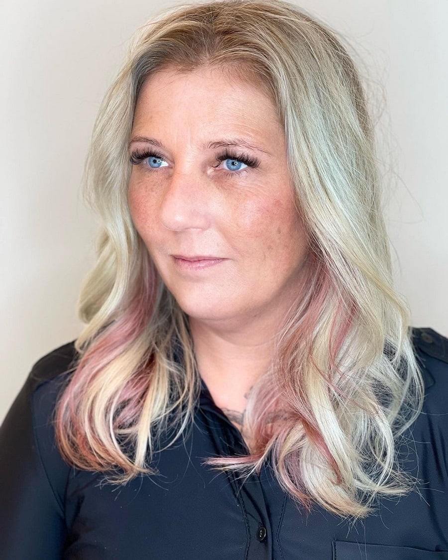 pink highlights for women over 50