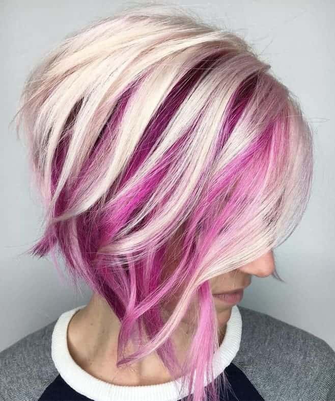 10 Gorgeous Pink Highlights On Blonde Hair For Women