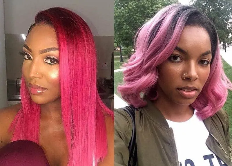 Pink Ombre Hairstyle For Black Girl