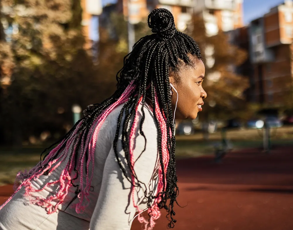 pink peekaboo braids