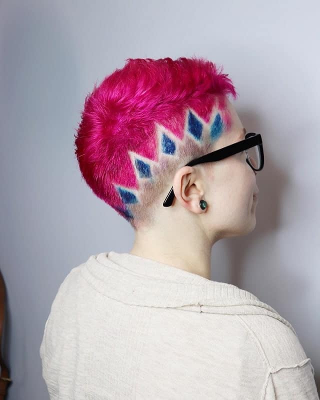 hot pink pixie cut for women