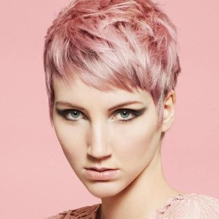 pink and red pixie hair for women