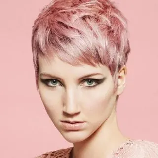 pink and red pixie hair for women