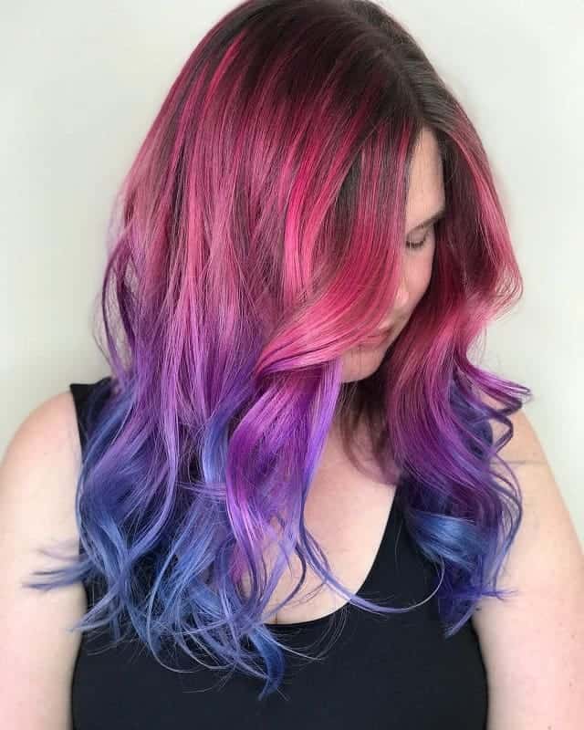 maintenance of pink, purple and blue hair