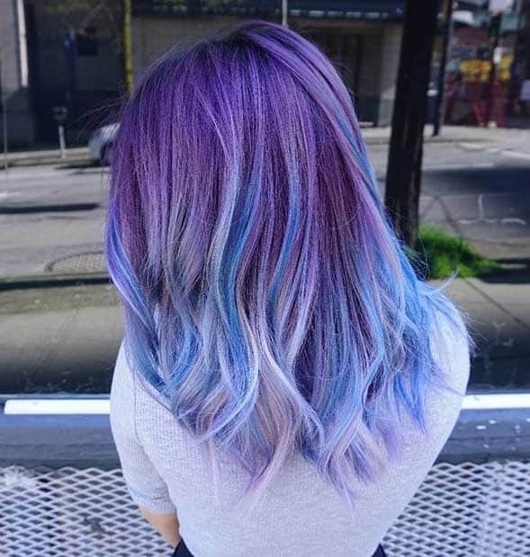 purple and blue waves