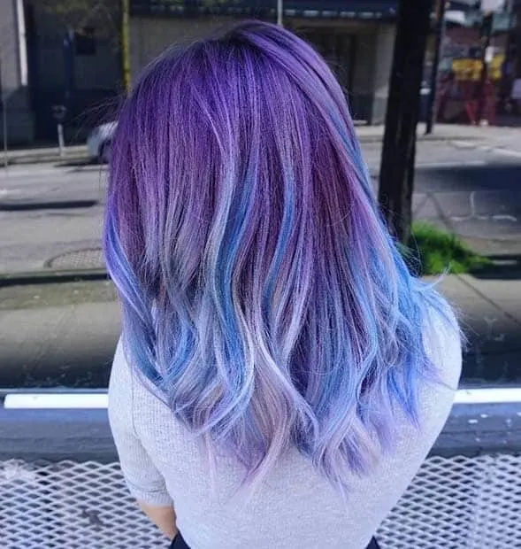 purple and blue waves